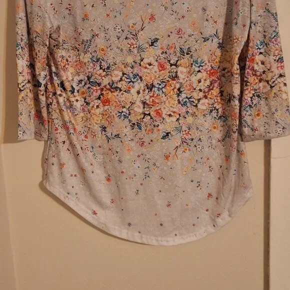 spring henley neck casual print 3/4 length sleeve - Picture 6 of 9